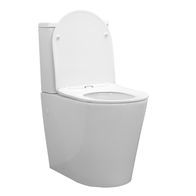Унитаз-компакт Comforty CF41273S, безободковый, выпуск универсальный, 2-режимная арматура