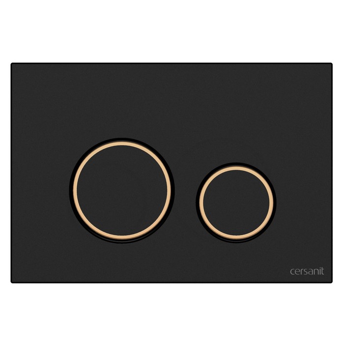Кнопка Cersanit TWINS, чёрный матовый, с рамкой, универсальная