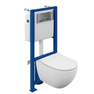 Комплект Cersanit BRASKO SMART CO DPL EO slim: унитаз подвесной с сиденьем дюропласт + инсталляция