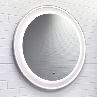 Зеркало настенное в ванную Comforty «Ереван - 80», с LED подсветкой, с сенсором, c антизапотеванием, d=800 мм, цвет серый шёлк