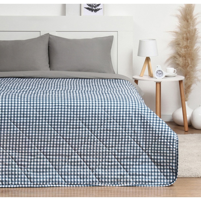 Покрывало LoveLife евро макси Blue cage 240*210±5см, новосатин, 100%п/э - Фото 1