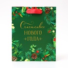 Пакет подарочный новогодний ламинированный «Счастливого Нового года», 18×22.3×10 см - Фото 2