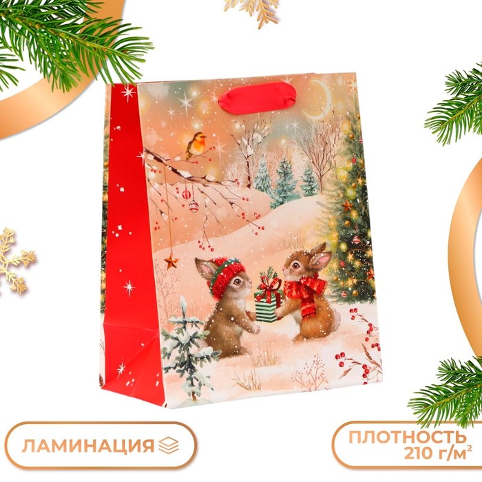 

Пакет подарочный "Зайки", 18 х 22,3 х 10 см