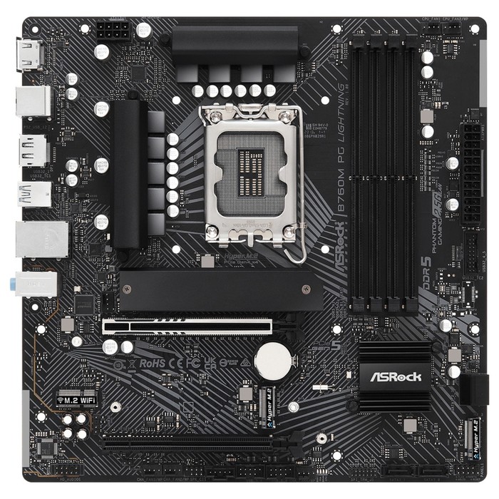 Материнская плата Asrock B760M PG LIGHTNING Soc-1700 Intel B760 4xDDR5 mATX AC`97 8ch(7.1)   1077453 - фото 51659083