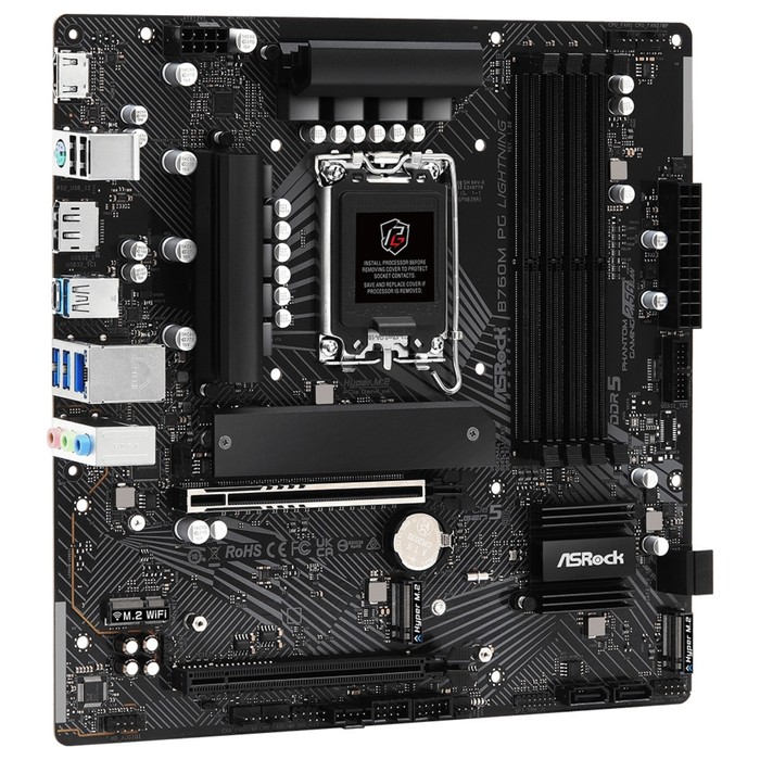 Материнская плата Asrock B760M PG LIGHTNING Soc-1700 Intel B760 4xDDR5 mATX AC`97 8ch(7.1)   1077453 - фото 51659084