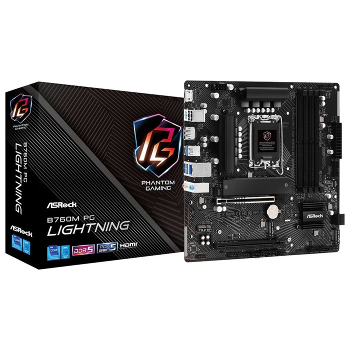 Материнская плата Asrock B760M PG LIGHTNING Soc-1700 Intel B760 4xDDR5 mATX AC`97 8ch(7.1)   1077453 - фото 51659087