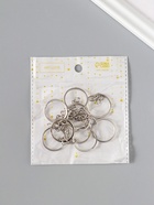 Основа для брелока, с цепочкой, плоская, d=25 мм, 10 шт., цвет серебряный 10495435