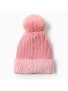 Шапка вязаная с помпоном женская MINAKU, розовая, размер 56-58 - Фото 8