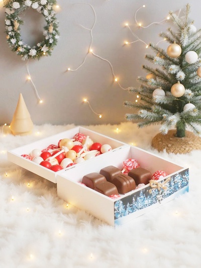 Шкатулка дерево "Дед Мороз и снегурочка" 6,5х20х15 см