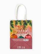 Пакет бумажный подарочный новогодний крафт «Сбудутся мечты» 16?12?6 см (комплект 3 шт) - фото 59823581