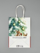 Пакет бумажный подарочный новогодний крафт «Белки» 15×21×8 см 10576035