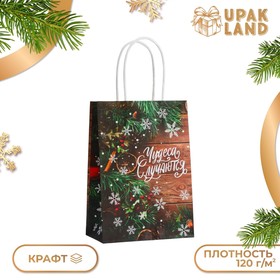 Пакет крафт "Чудеса" 15 х 21 х 8 см 10576037