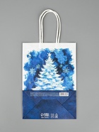 Пакет бумажный подарочный новогодний крафт «С Новым годом» 15?21?8 см (комплект 3 шт) - фото 63607620