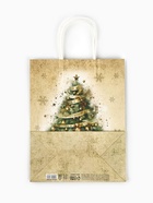 Пакет крафт "Ёлка" 27 х 21 х 11 см - фото 809376118