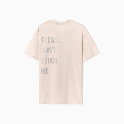 Футболка женская из вареного хлопка Mist Don't touch me, размер 44 (M), цвет молочный
