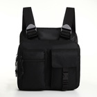 Сумка нагрудная на молнии, 2 наружных кармана, 21×3.5×16 см, чёрная - Фото 4