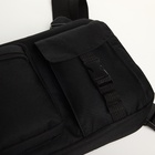 Сумка нагрудная на молнии, 2 наружных кармана, 21×3.5×16 см, чёрная - Фото 8