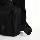 Сумка нагрудная на молнии, 2 наружных кармана, 21×3.5×16 см, чёрная - Фото 9