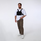 Сумка нагрудная на молнии, 2 наружных кармана, 21×3.5×16 см, чёрная - Фото 2