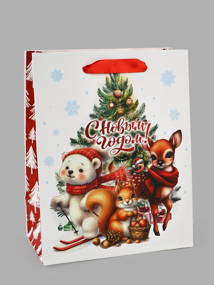 Пакет подарочный новогодний ламинированный «С Новым годом», MS 18×23×10 см - Фото 1