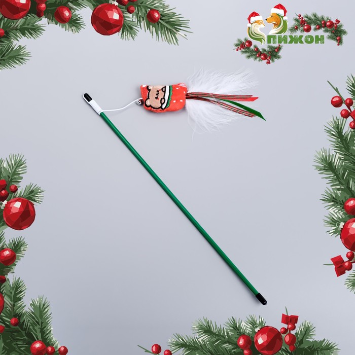 Дразнилка-удочка для кошек с бубенчиком «Медведь», 40 см - Фото 1
