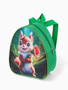 Рюкзак детский «Бельчонок», Выбражулька, на молнии, 20.5×9×23 см, зелёный - Фото 3