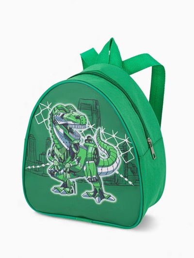 Рюкзак детский «Динозавр», Выбражулька, на молнии, 20.5×9×23 см, зелёный