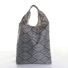 Сумка хозяйственная на кнопке, складная, чёрная, белая - Фото 2