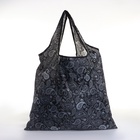 Сумка хозяйственная без застёжки, складная, чёрная - Фото 3