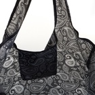 Сумка хозяйственная без застёжки, складная, чёрная - Фото 4