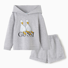 Костюм детский (толстовка, шорты) KAFTAN Gussi р. 36 (134-140), серый - фото 25523352