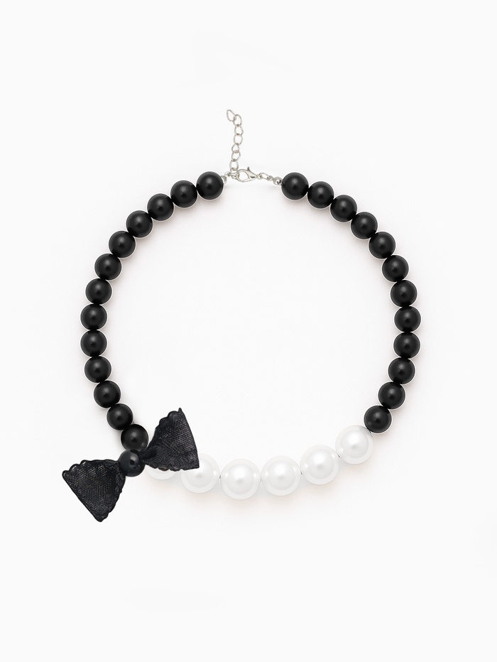 Бусы «Бантик», крупный жемчуг, шар №12-18, черно-белые, 41 см - Фото 1