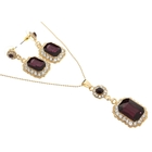 Гарнитур 2 предмета: кулон, серьги «Прямоугольник с кругом» вечерний шик, цвет фиолетовый - Фото 1