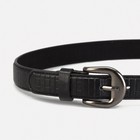 Ремень детский, ширина 2.2 см, винт, 2 строчки, пряжка металл, чёрный - Фото 2