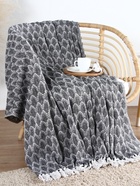 Плед с кисточками «Этель» Leaves, 220×240 см, 500 г/м² - Фото 4