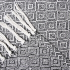 Плед с кисточками «Этель» Diamond, 220×240 см, чёрный - Фото 5