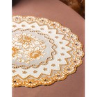 Салфетка сервировочная на стол «Букет», ажурная, d=30 см, цвет золото - Фото 3