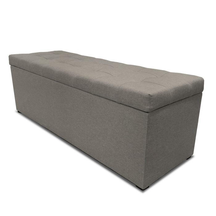 Пуф с крышкой и утяжкой, 1200×400×420 мм, велюр ultra, цвет sand - Фото 1