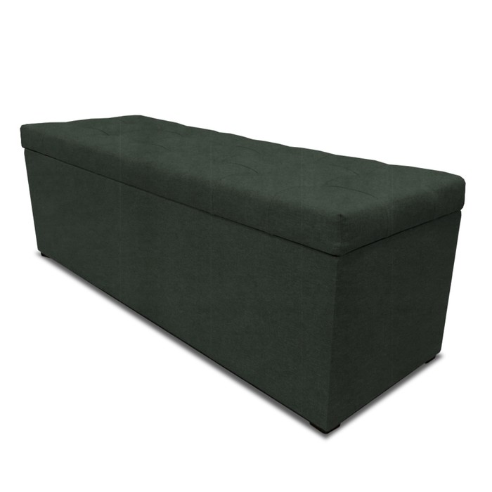 Пуф с крышкой и утяжкой, 1200×400×420 мм, велюр ultra, цвет olive - Фото 1