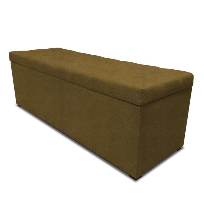 Пуф с крышкой и утяжкой, 1200×400×420 мм, велюр ultra, цвет mustard - Фото 1