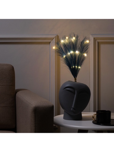 Ветка светодиодная лазурная, 56 см, 15 LED, от батареек AAх2, свечение тёплое белое