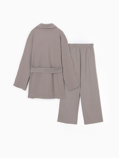 Комплект для девочки (жакет и брюки) MINAKU: PartyDress, серый, рост 140 см