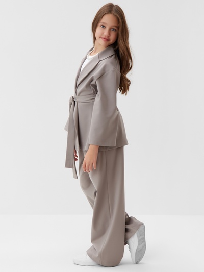Комплект для девочки (жакет и брюки) MINAKU: PartyDress, серый, рост 140 см