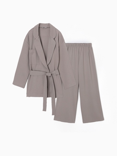 Комплект для девочки (жакет и брюки) MINAKU: PartyDress, серый, рост 140 см