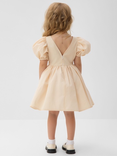 Платье нарядное для девочки с подъюбником MINAKU: PartyDress, цвет молочный, рост 116 см