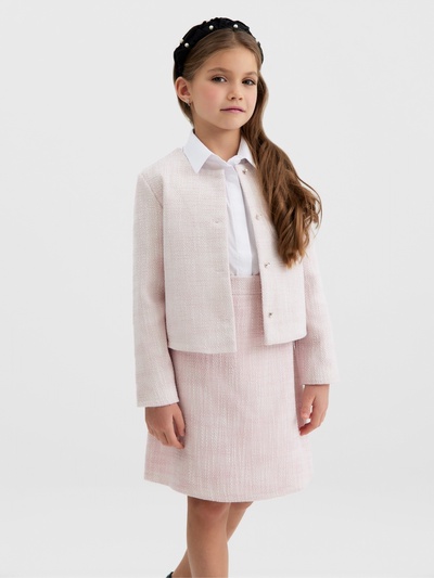 Жакет для девочки, MINAKU :Party Dress, цвет розовый, рост 128 см