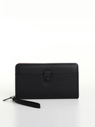 Портмоне-клатч мужской на молнии, с ручкой, наружный карман, чёрное - Фото 4