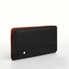 Портмоне-клатч мужской на молнии, с ручкой, наружный карман, чёрное - Фото 5