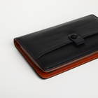 Портмоне-клатч мужской на молнии, с ручкой, наружный карман, чёрное - Фото 3