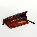 Портмоне-клатч мужской на молнии, с ручкой, наружный карман, чёрное - Фото 2